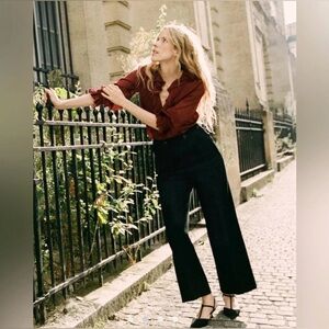 Dôen Glenne Wool-Blend Wide-Leg Pant